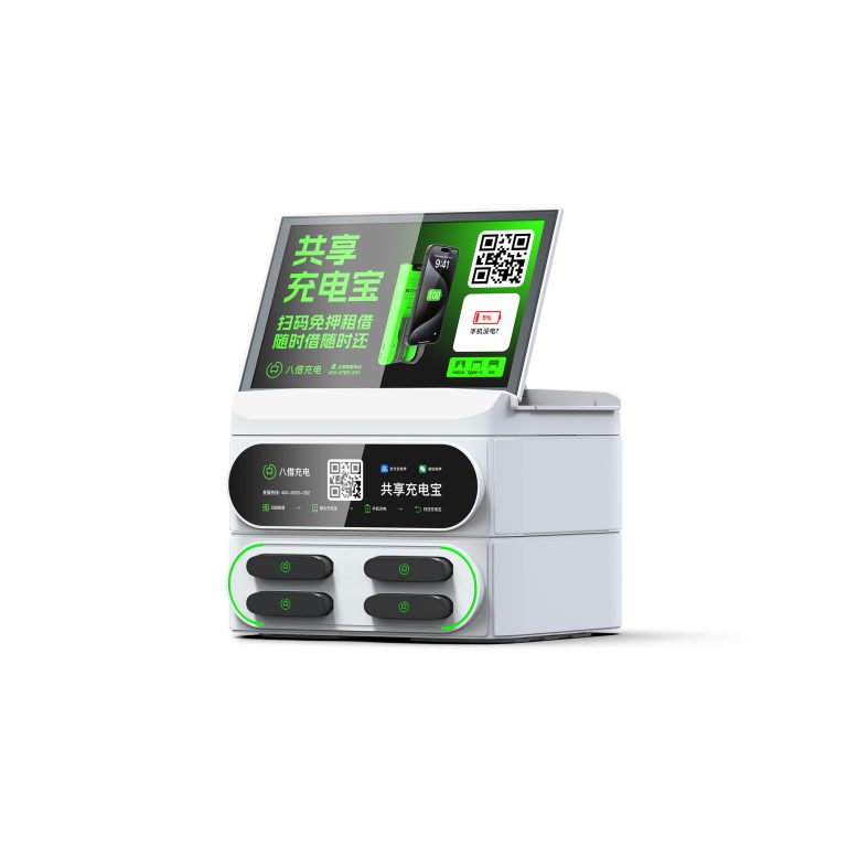4口叠加带屏机柜-白色-右侧面-1